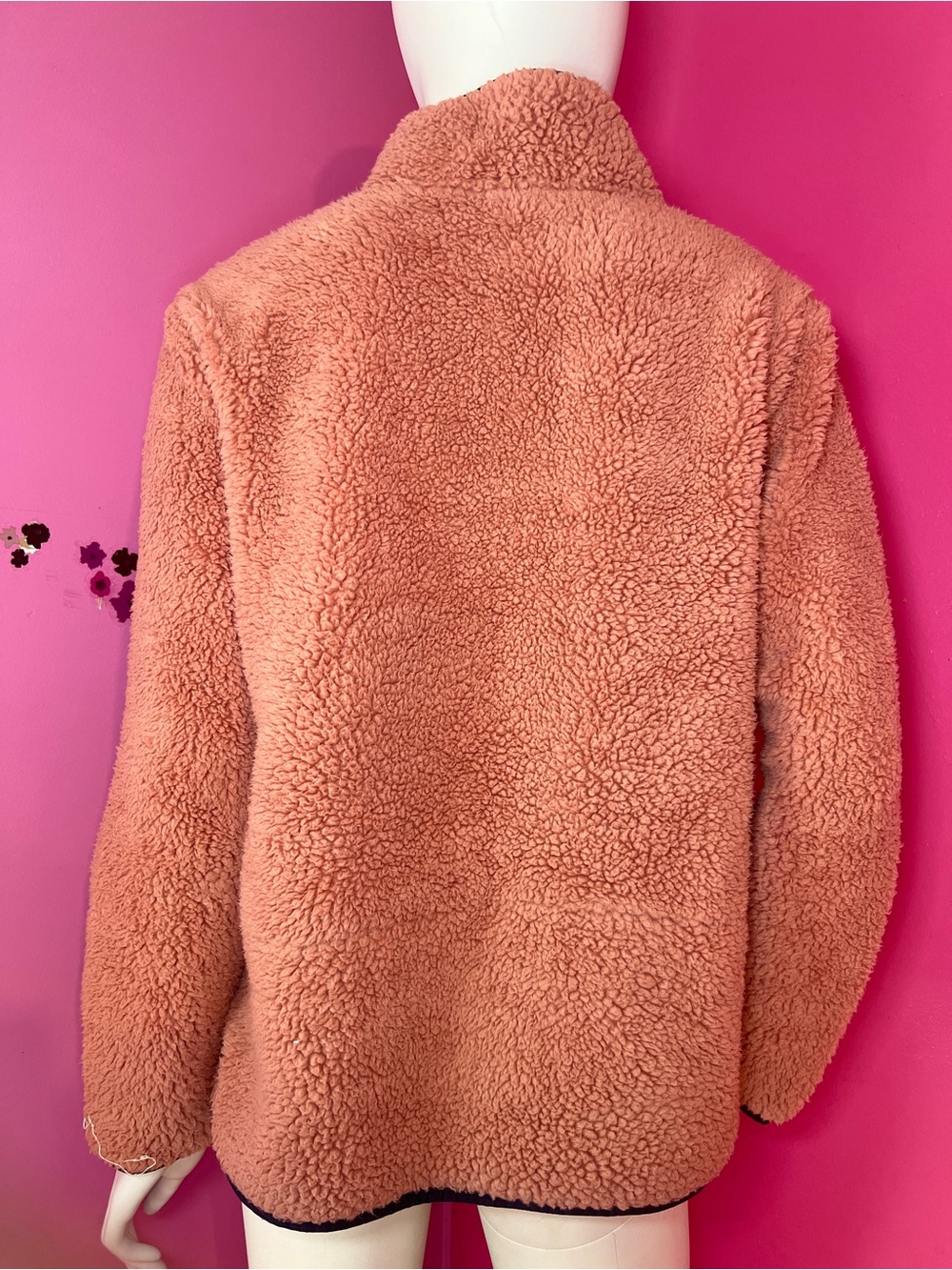 Nautica Soft sherpa pullover jacket in mauve size Large - Picture 3 of 7